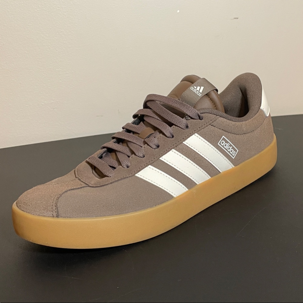 Adidas Brown Sneakers with White Stripes